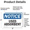 Signmission Used Absorbent, 5 in W x Rectangle, Vinyl Decal OS-2PACK-NS-D-35-L-18820 - alternate 2